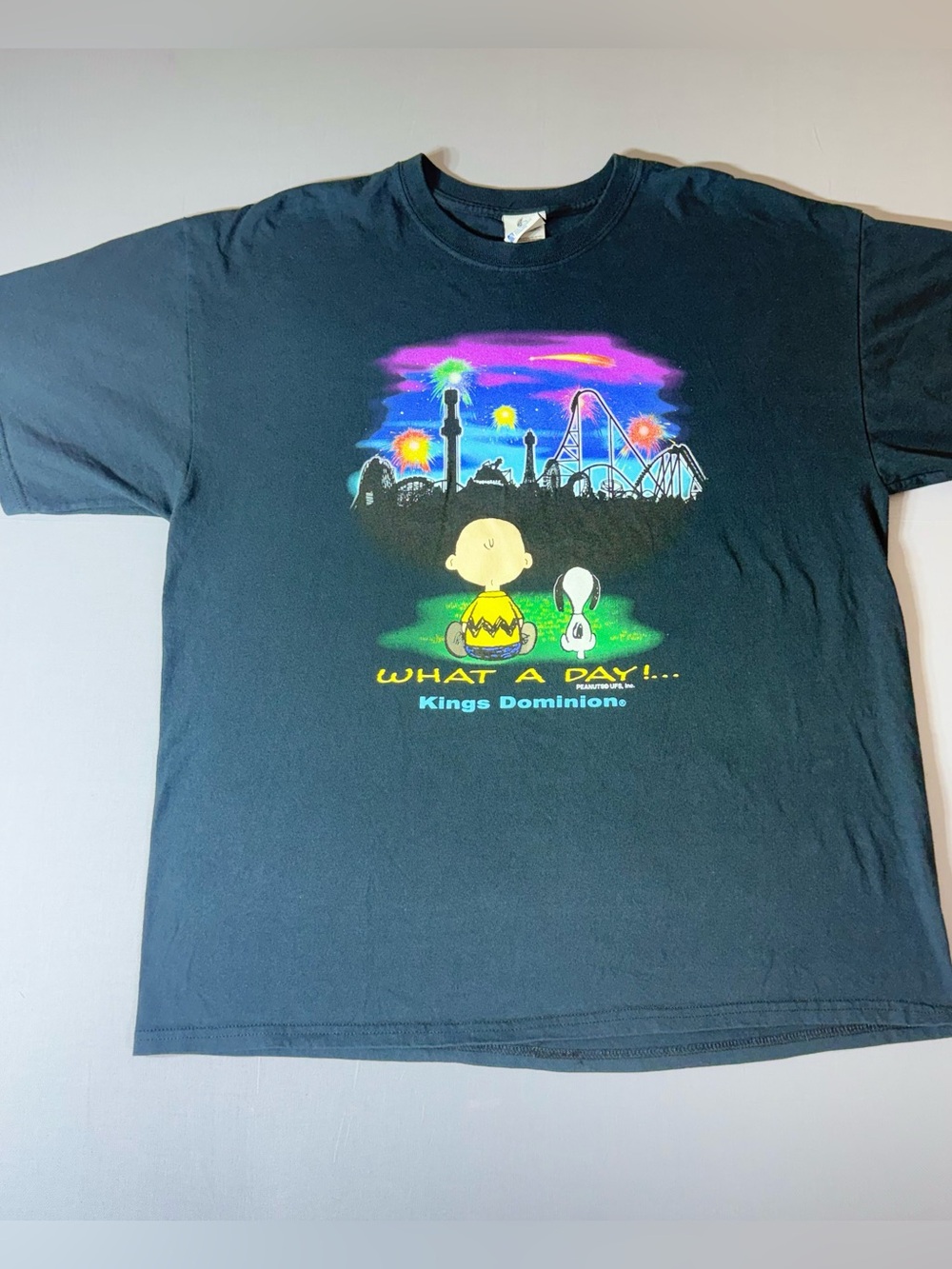 Peanuts "What A Day" Kings Dominion Graphic Tee - Black